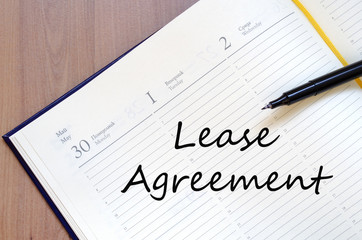 Lease agreement  concept Notepad