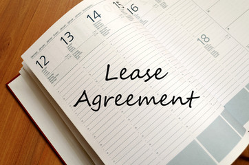 Lease agreement  concept Notepad