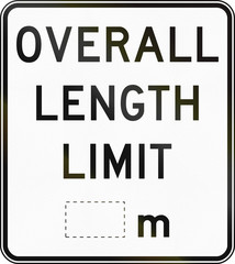 An Australian regulatory sign - Length limit, with copy space