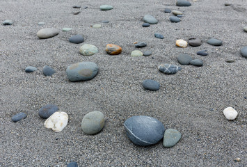 Fototapeta na wymiar Pebbles stone on the beach