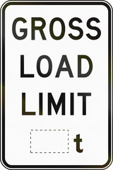 Australian regulatory sign - Gross load limit, with copy space
