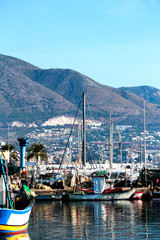 Fototapeta na wymiar Fischereihafen von Fuengirola, Holiday Resort nahe Malaga, Südspanien
