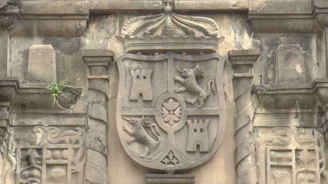 detail of stone design at the entrance of fort santiago manila philippines
