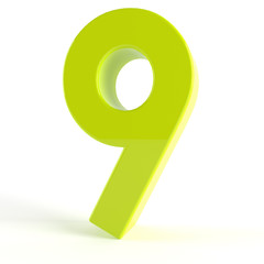 3d Green number  - 9