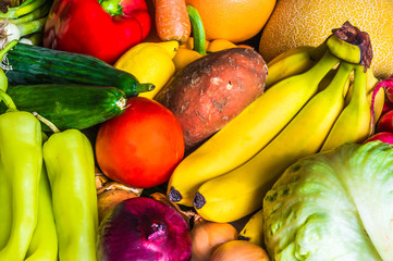 Fresh vegetable and fruit background