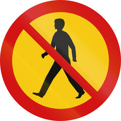 Road sign in Iceland - No pedestrians