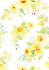 Watercolor flower pattern