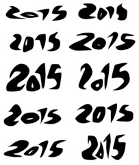 2015 date in black organic fluid fonts over white