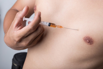 Man Injected into the chest