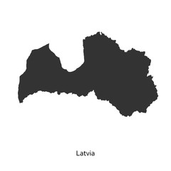 Obraz premium Black map of Latvia for your design
