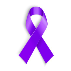 Violet ribbon as symbol of Hodgkin Disease awareness