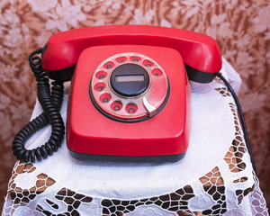 red vintage phone