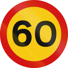 Obraz premium Road sign in Iceland - Maximum speed limit (km/h)
