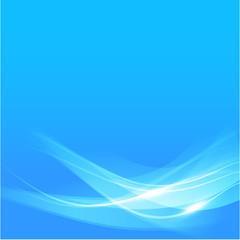 Abstract background blue wave curve and lighting element vector