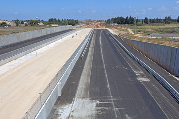 Paving a new road.
Laying of new high-speed roads in Israel.
