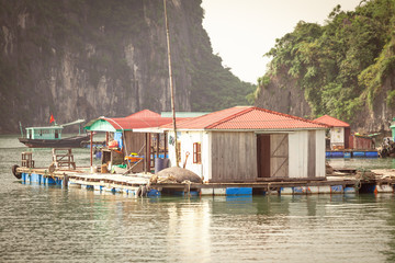 Floating fishing house in Halong Bay in Vietnam © Igor V. Podkopaev