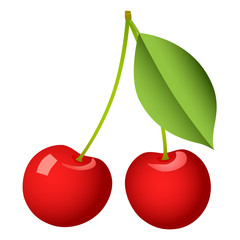 Cherry fruit isolated on white background