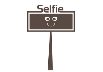 funny selfie icon on white background