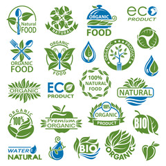 collection of natural organic product icons