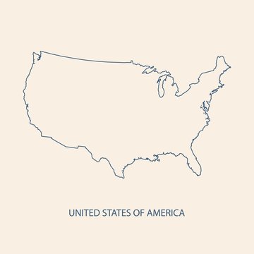 USA map outline vector