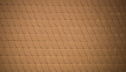 Red roof tiles like fish scales as background