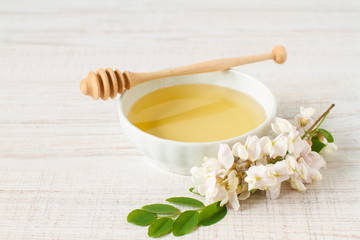 Acacia flowers and honey