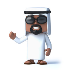 3d Arab waves a cheerful hello