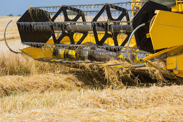 Close-up of harvester