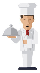 Chef holding serving platter
