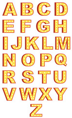 Retro style light bulb alphabets