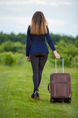 woman with suitcase
