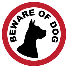 BEWARE OF DOG sign illustration vector