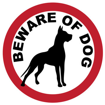 BEWARE OF DOG sign illustration vector
