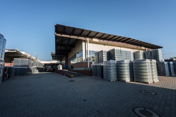 Fototapeta premium Factory exterior of a bottling facility