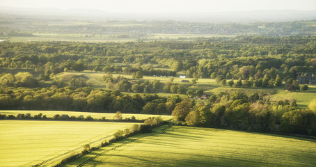  Late evening English countryside landscape in Spring