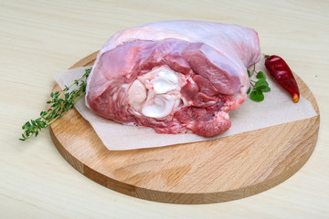 Raw turkey leg