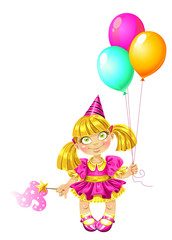 Little fairy with baloons