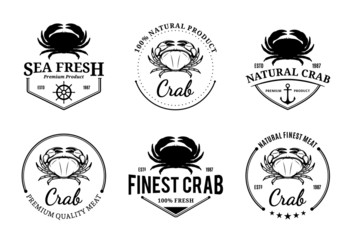 Crab Logos, Labels and Design Elements © Vlad Klok