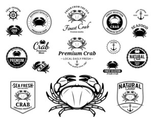 Crab Logos, Labels and Design Elements © Vlad Klok