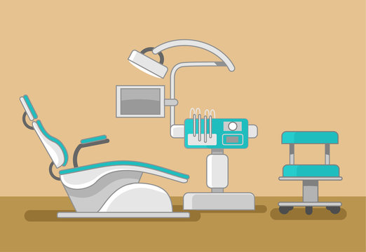 Dentist Office Vector Flat Illustration