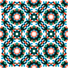 Seamless vector geometric abstract pattern. Creative round