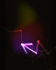 Glowing arrow in dark space