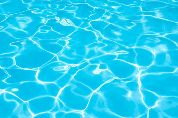 Blue water surface in swimming pool