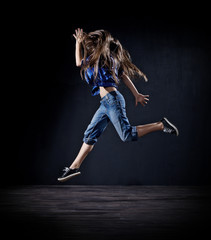 Fototapeta na wymiar Modern dancer girl (dark ver)
