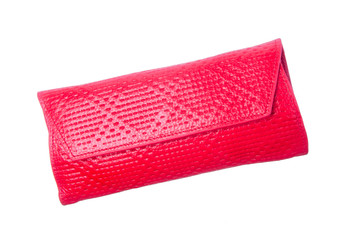 wallet or purse woman (red colour) on a background.