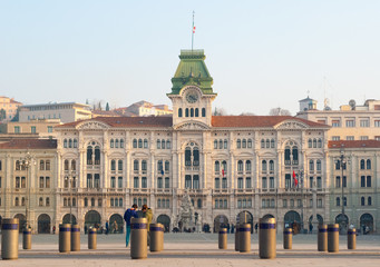 Fototapeta premium The city hall of Trieste (northern Italy)