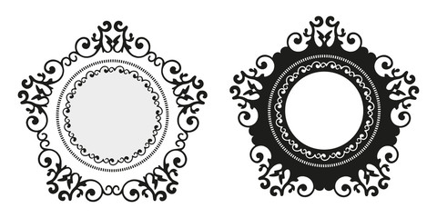 Vintage calligraphy decorative background, vector retro antique blank royal baroque border frame set