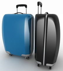 Suitcases for travel. 3d illustration over white