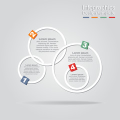 Infographic report template with frames and icons. Vector