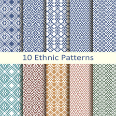 set of ten ethnic patterns